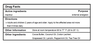 Menthol (Drug Facts Label)